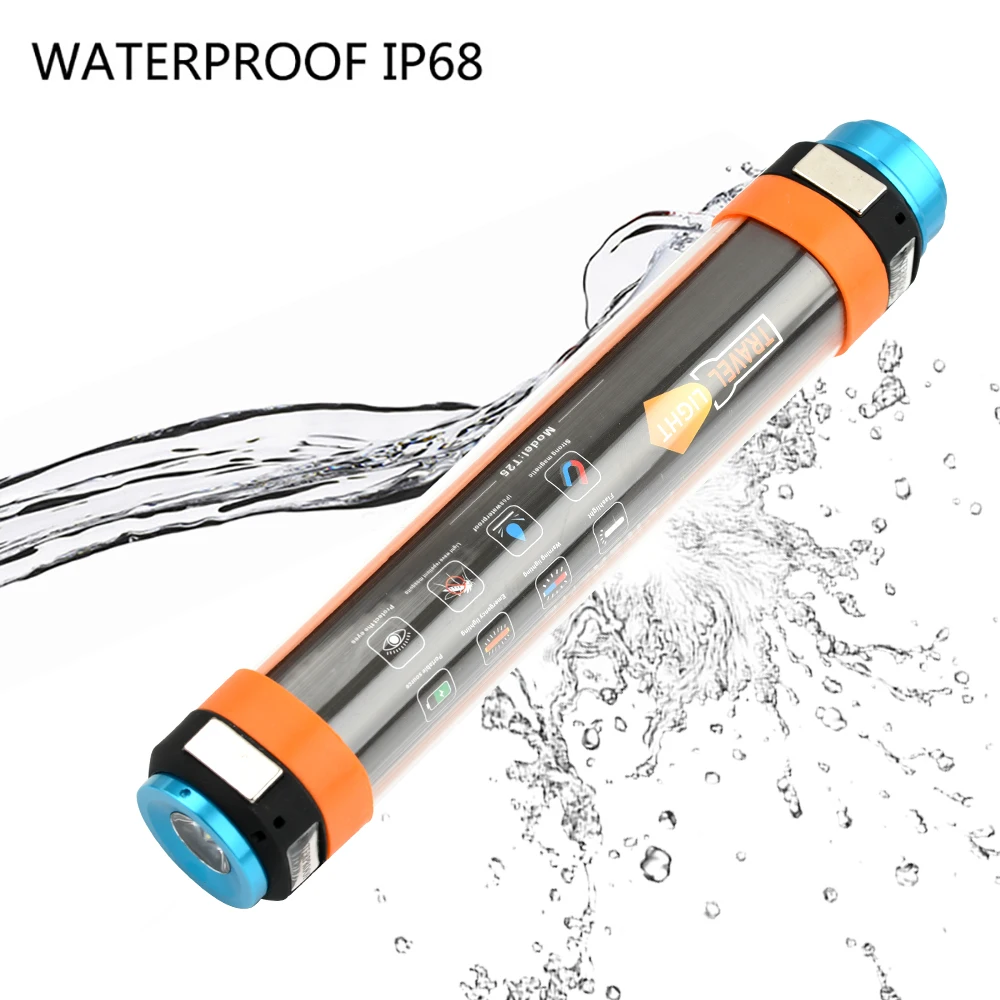 

ANJOET Rechargeable Work light With Magnet 6 mode Led Flashlight SOS emergency light IP68 Waterproof Mosquito repellent lamp
