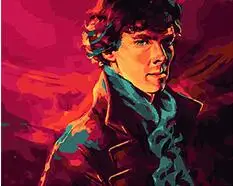 cioioil-T225 Sherlock Portrait painting by numbers figure paint canvas wall pictures for living room | Painting &amp Calligraphy