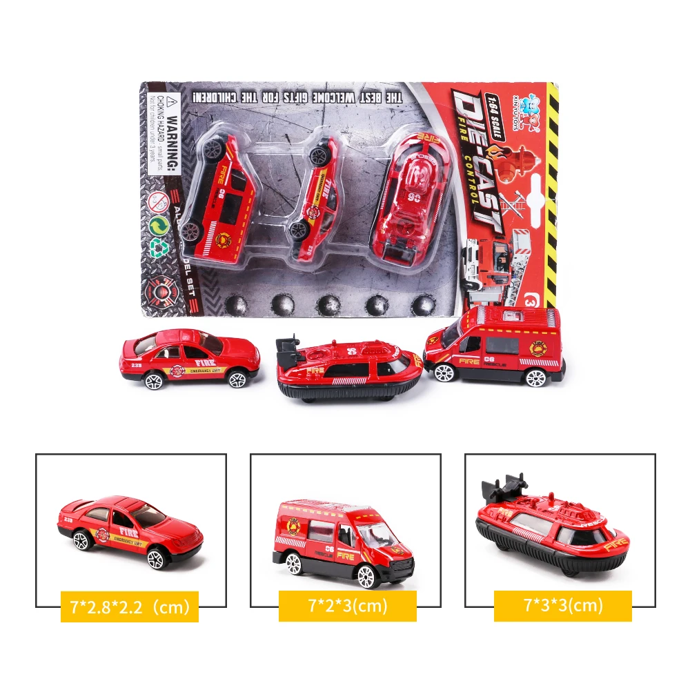 Модель Car1: 64 серия пожаротушения Литые металлические игрушечные машинки набор из