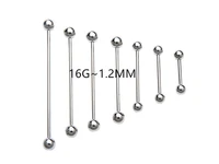 lot 50pcs 16g surgical steel tonguenippleear industrial ear scaffold straight barbells body jewelry pick sizes