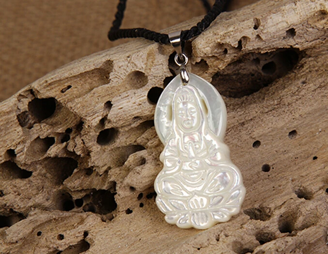 ZCD 2017 619+++The natural pearl mother of Pearl Shell Pendant Necklace Ethnic fallfish bone Guanyin | Украшения и аксессуары