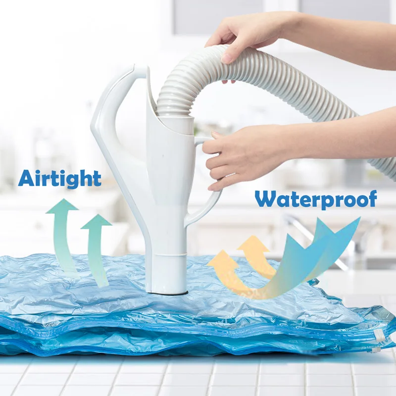 4 шт. вакуумная сумка для хранения одежды экономии места компрессионная одеяло не