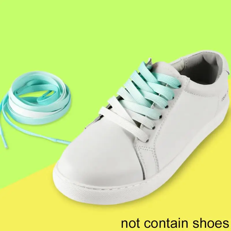 mint green 100 см цветные шнурки для обуви яркие градиентные вечерние ботинки для кемпинга парусиновые шнурки вечерние туфли для кемпинга радужные шнурки - Цвет: mint green