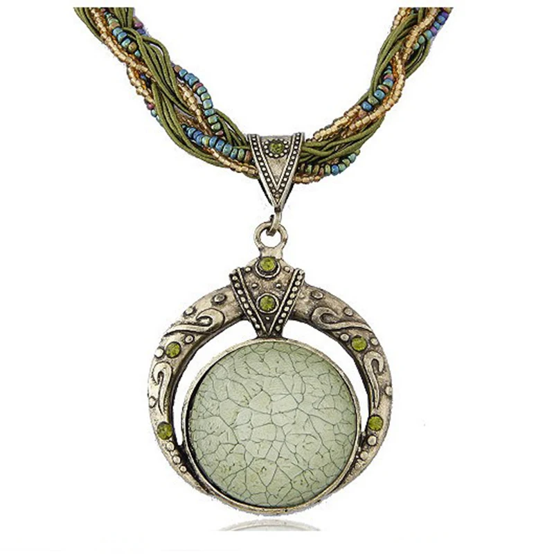 Бохемское ожерелье ювелирных изделий модная популярная ретро-стиля Бохемии многослойные бусины цепи кристаллический драгоценный зерно подвеска XY160501.