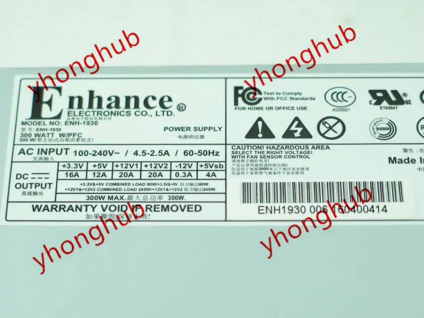 Повышение ENH-1930 сервера Питание 300W 1U 100-240V 60-50 Гц 4 5-2.5A | Компьютеры и офис