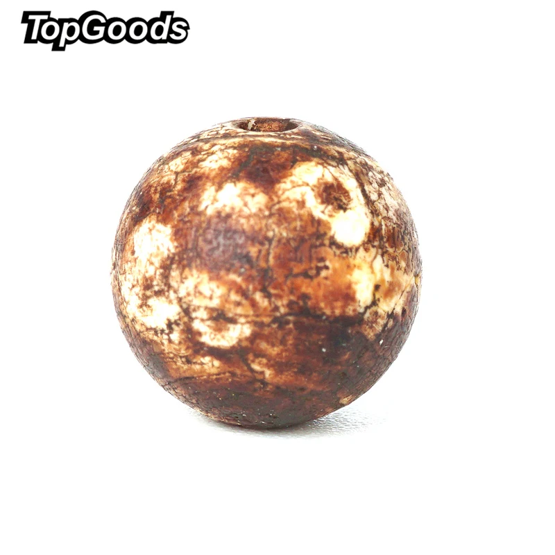 Бусины TopGoods из натурального агата коричневые Винтажные бусины драгоценного
