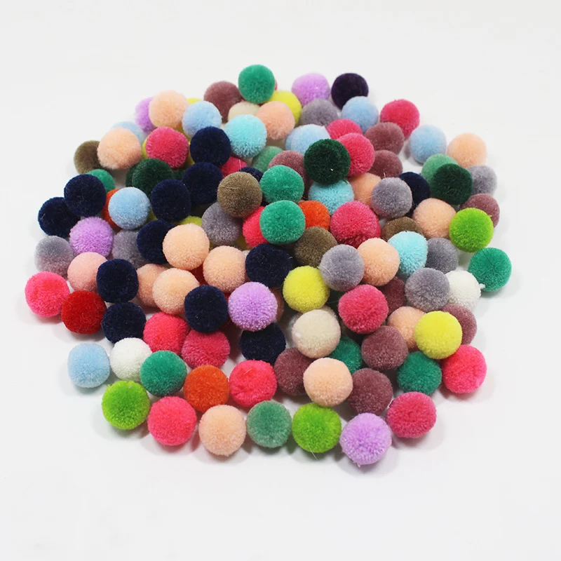 30pcs Pompom 15mm Fur Plush Ball for Craft Handmade DIY Soft Pompons Wedding Home Decoration Garment Sewing on Cloth Accessories | Дом и сад