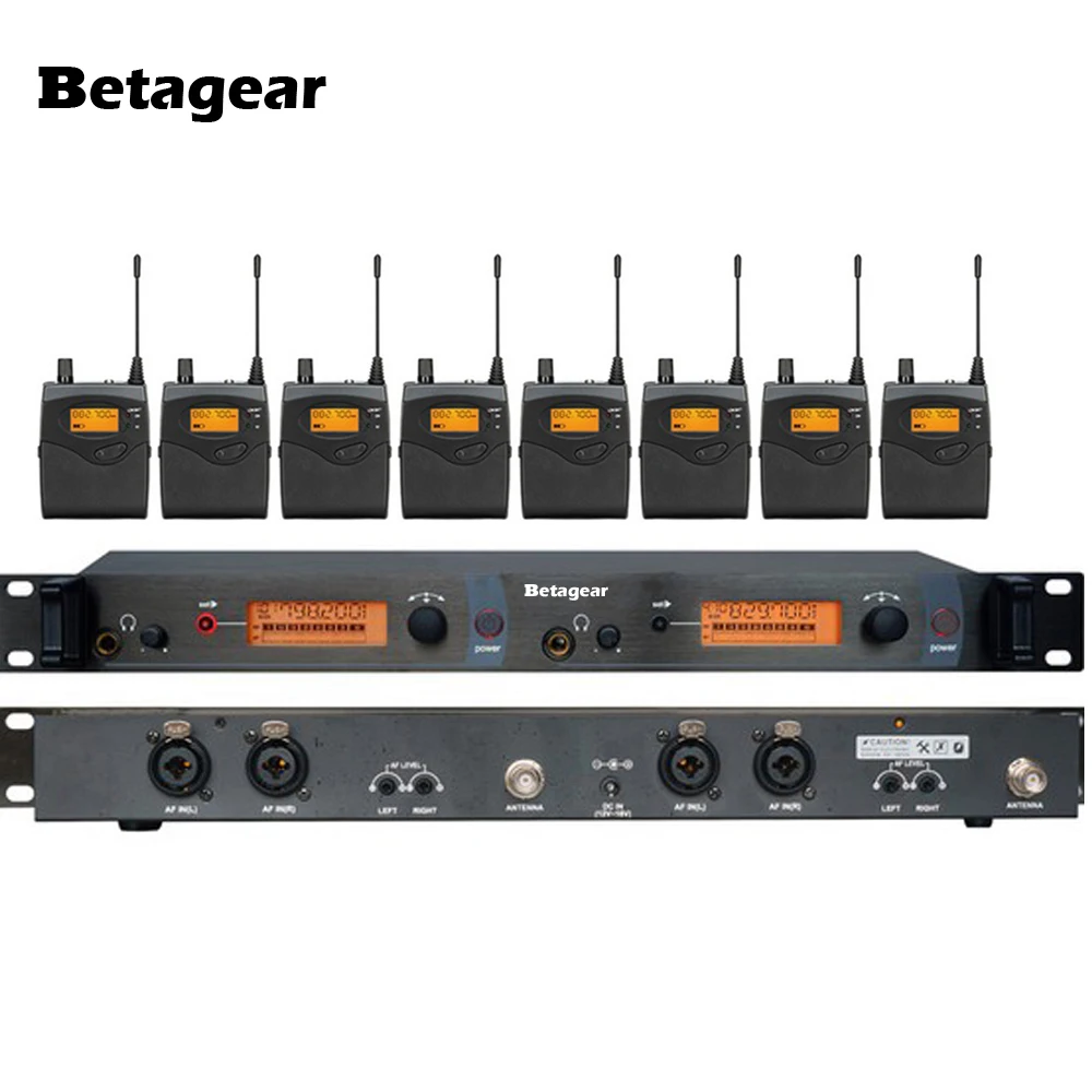 저렴한 Betagear 무선 무대 모니터링 시스템 SR2050 IEM 인 이어 무대 무선 모니터 시스템, 1 송신기 8 수신기