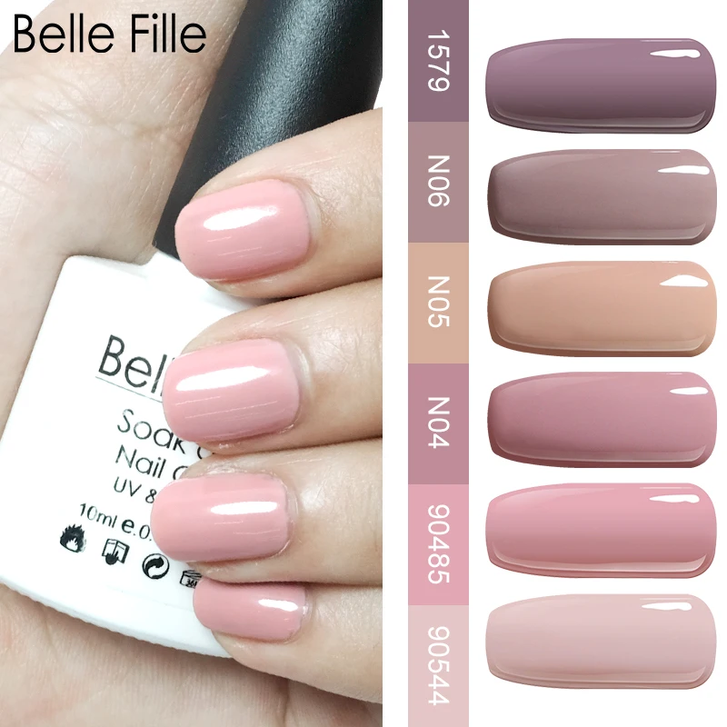 Belle Fille Gel Nail Polish Beige Nude Color UV Hot Sale Semi Permanent Soak Off LED Varnish 10ml | Красота и здоровье