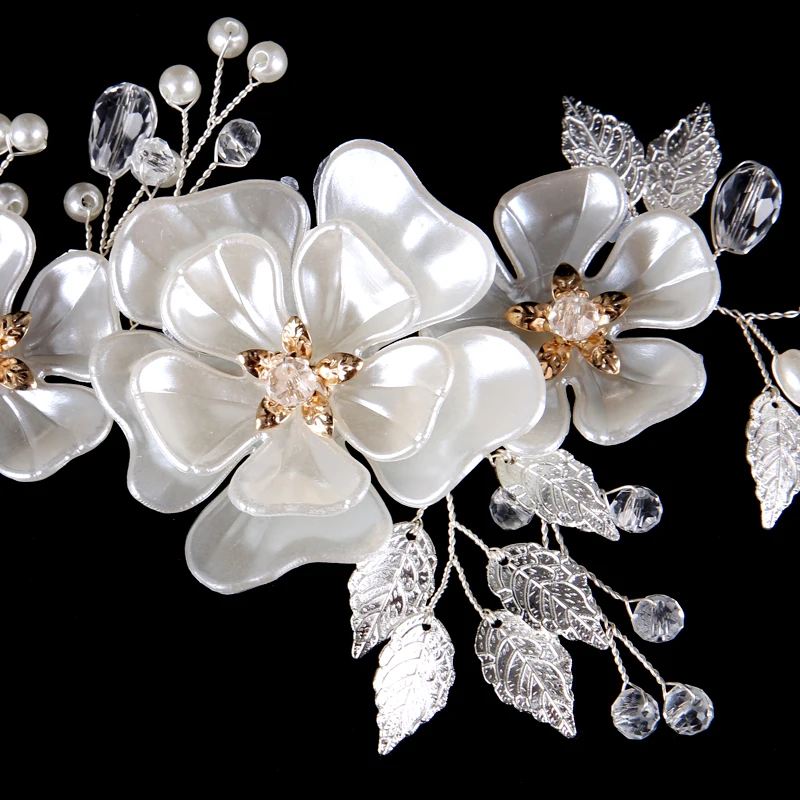 FORSEVEN Серебряный Кристалл цветок оголовье тиара для Для женщин украшения волос с