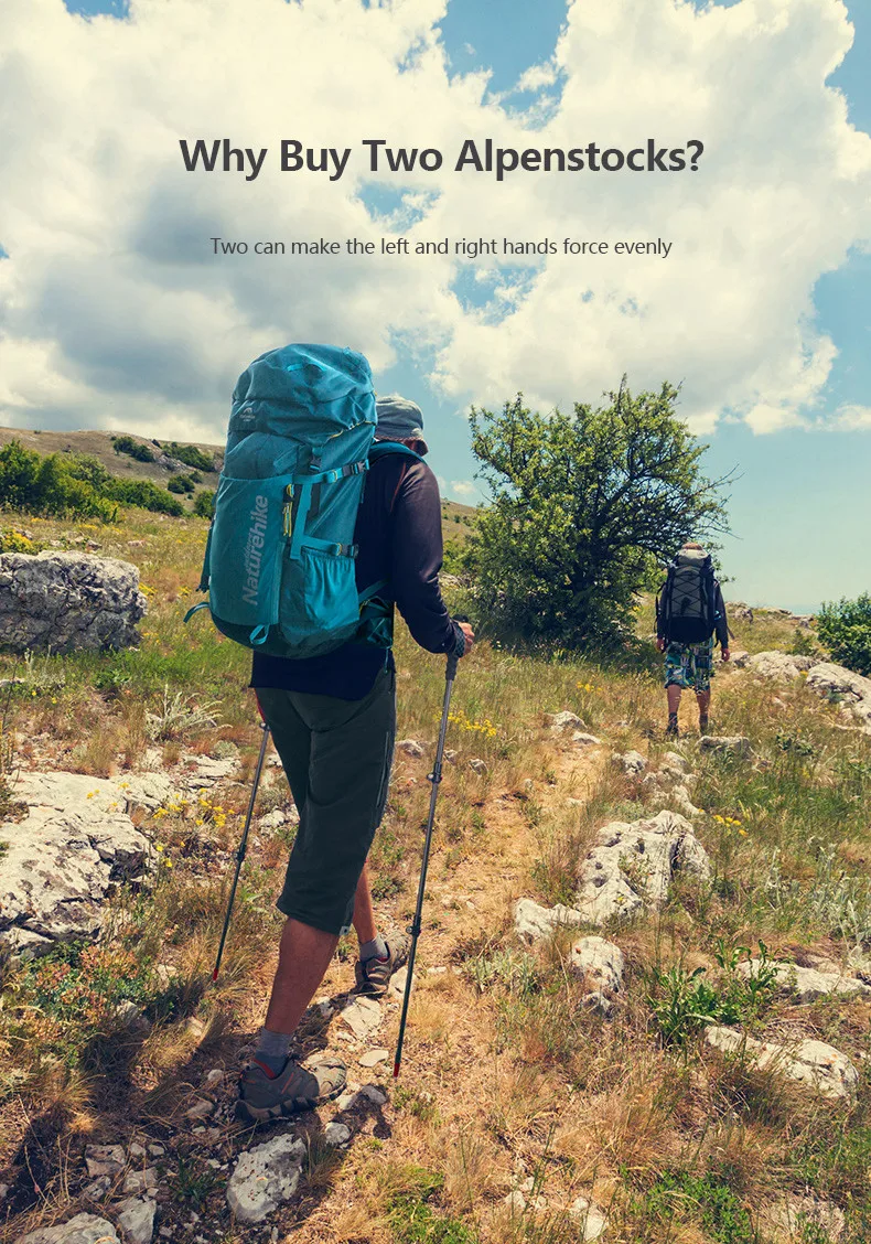 Naturehike уличная Ультралегкая трость, портативная походная трость из углеродного волокна, треккинговые палки, 3 секции, наружная трость с замком, палка для катания на лыжах