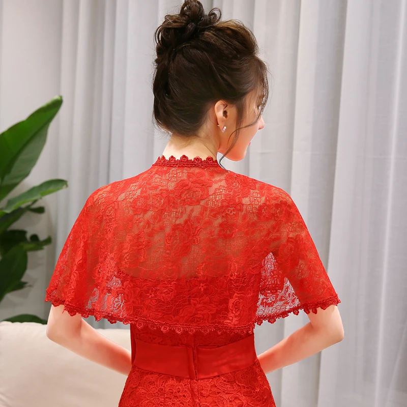 New Korean Style The Bride Thin Lace Summer Wedding Coats Cloak Shawl Generous And Beautiful 0409-01 | Свадьбы и торжества