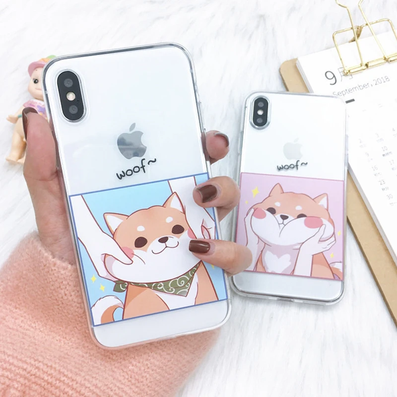 Clear Cute Case for iphone XS Max 7 7Plus 8 8plus Dinosaur Cartton Cover For 6 6s plus XR X 10 Coque XSMax |