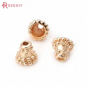 Колпачки для динамиков из латуни, с покрытием под золото, 8 мм, 24 К, 10 шт.