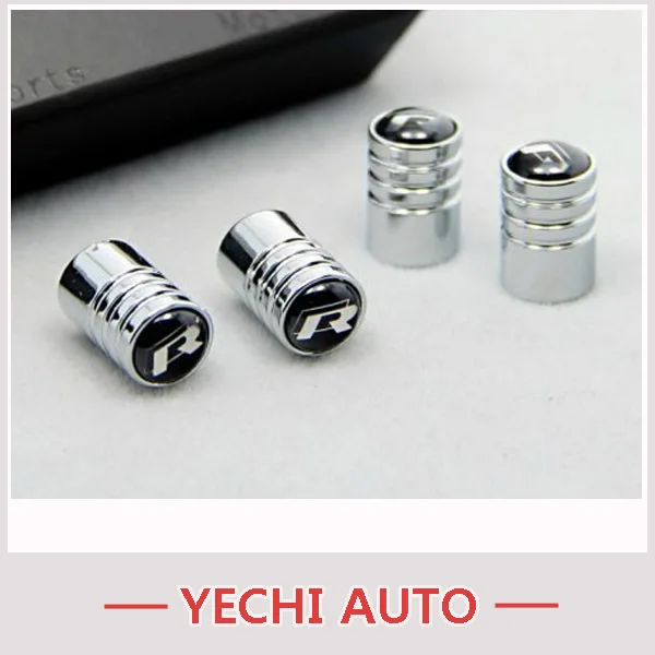Chrome Metal R Rline Logo Car Wheel Tire Valve Caps Stem Air For VW Jetta Touran Passat Polo Bora Free Shipping |