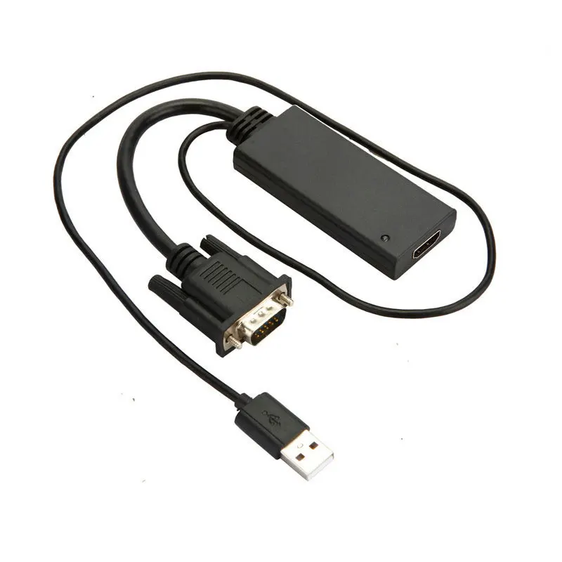 VGA к HDMI 1080 P USB адаптер питания конвертер кабель для компьютера ПК