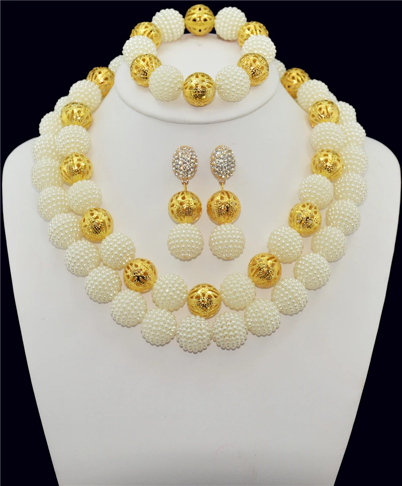 Ручная работа имитация жемчуга белый женский костюм нигерийские Свадебные