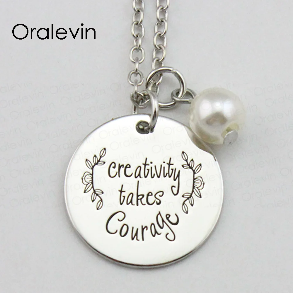 

Вдохновляющее творчество, выгравированное вручную ожерелье с кулоном на заказ для женщин, подарочные украшения, 10 шт./лот, # LN1911