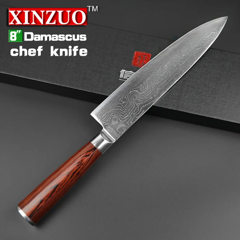 XIZNUO 8 &quotдюймов шеф повара ножи 73 слоев японский VG 10 Дамаск кованые нержавеющая