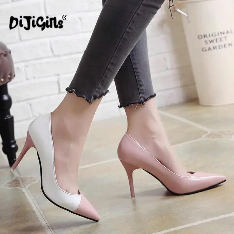 Женские туфли лодочки OL модные яркие на высоком каблуке весенне летние свадебные