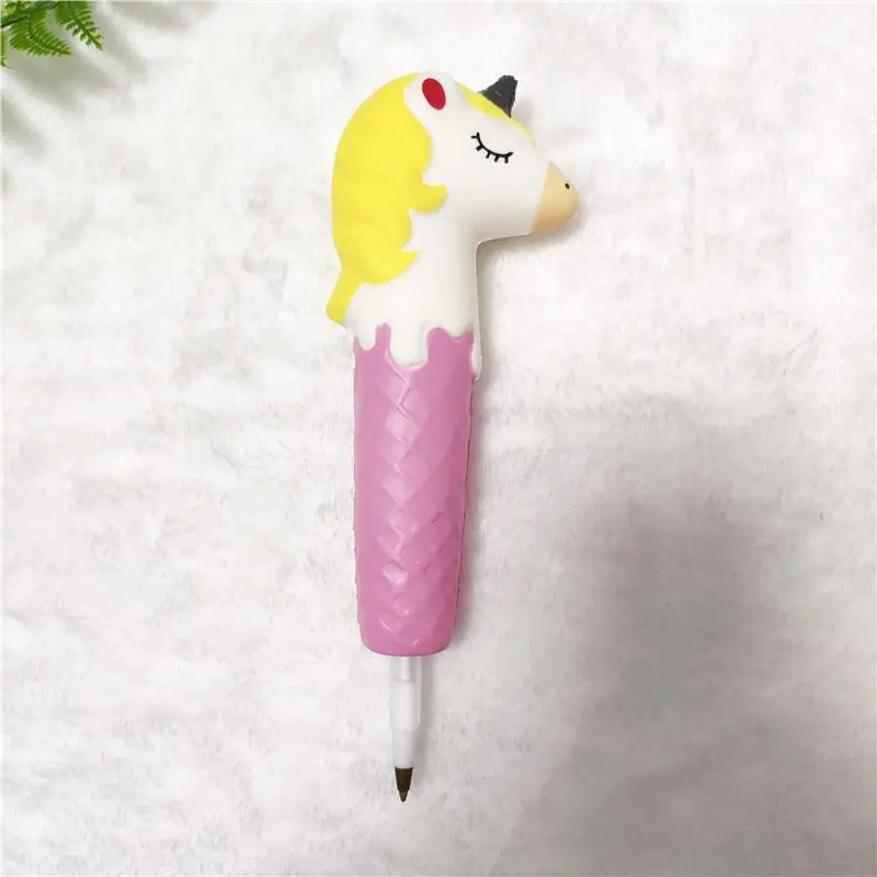 unicorn Мягкий Единорог Пингвин мороженое ягненок шариковая ручка колпачок канцелярские карандаши держатель топперы замедление рост детский день подарок игрушка - Цвет: unicorn