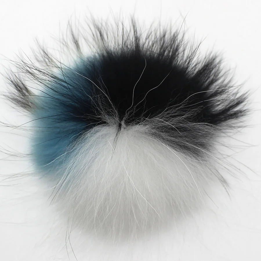 13cm multi peacock DIY 13 см 15 см натуральный Лисий мех помпон для вязаного шарфа Осень Зима Шарфы из натурального меха енота помпон для шапки шарфы и обертывания - Цвет: 13cm multi peacock