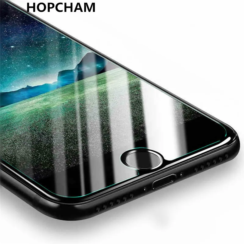HOPCHAM 9H закаленное стекло для iphone XS Max 8 5 SE 6s plus 7 X защитная Пленка чехол + чистые
