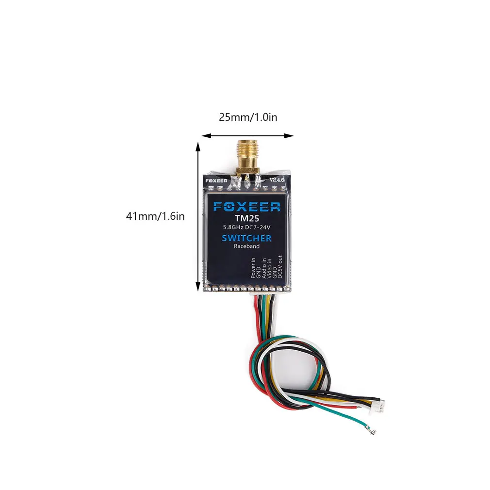 Foxeer TM25 5 8G 40CH 25/200/600mW Регулируемый переключатель видеопередатчика|video transmitter|video