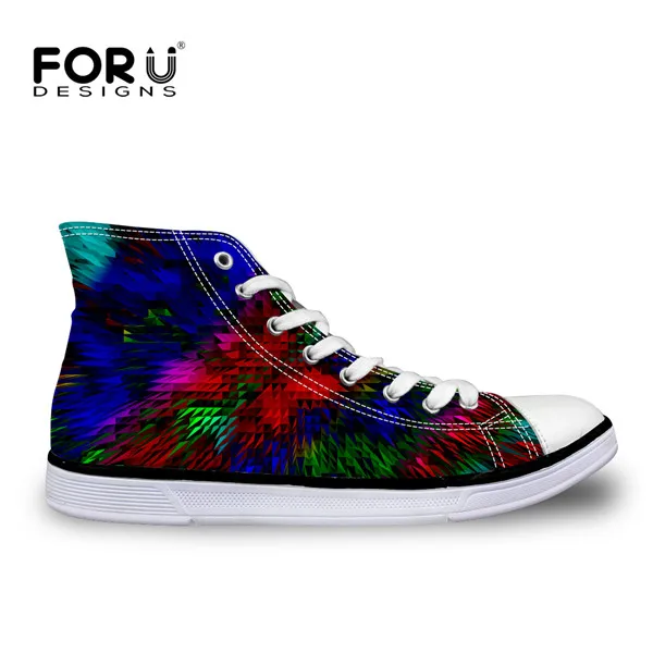 FORUDESIGNS/ г. Осенняя модная женская обувь из нескольких вулканизированных материалов Повседневная Женская парусиновая обувь с высоким берцем на шнуровке для женщин, женская обувь на плоской подошве - Цвет: C0722AK