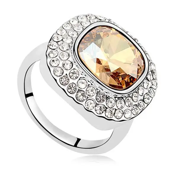 Белые золотые блестящие квадратные кристаллы от Swarovski ювелирные изделия женские