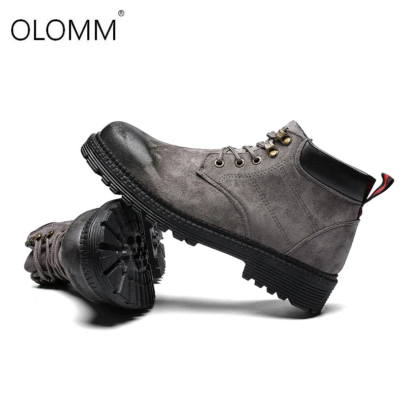

Mens Fashion Work Shoes Retro Casual Leather Mens Shoes Hard-Wearing High Cowboy Boots Mens Safety Shoes Chelsea Boots