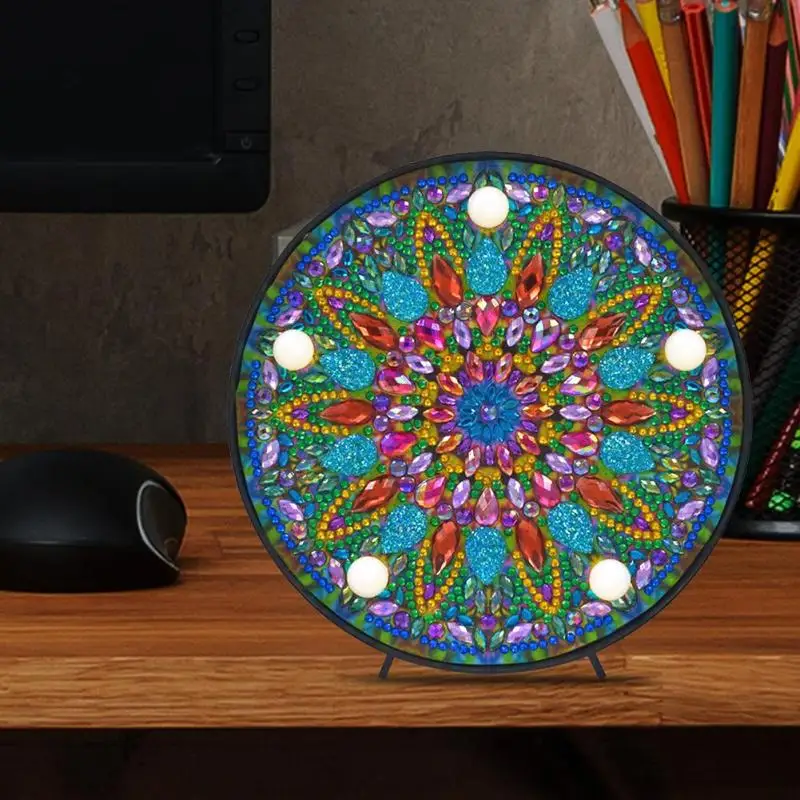 5D DIY светодиодный полностью сверлильный алмазная живопись, светильник стразы, вышивка, специальная форма, Ночной светильник, домашний декор