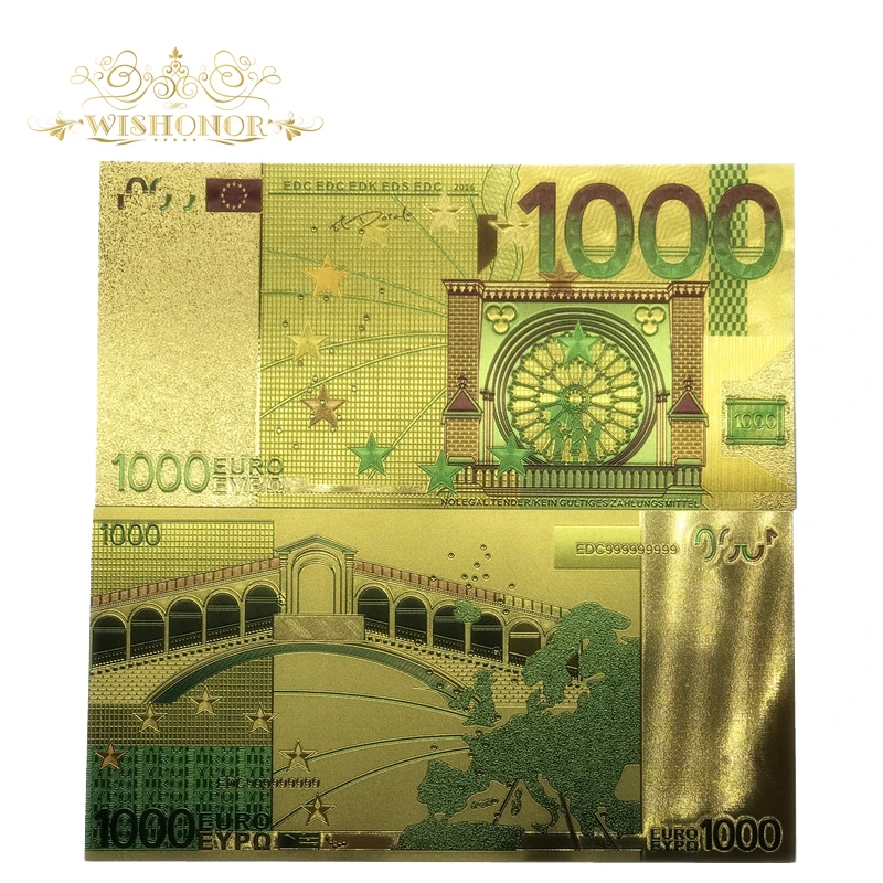 10 шт./партия позолоченные банкноты 1000 евро|banknotes collection|banknote goldbanknote euro |