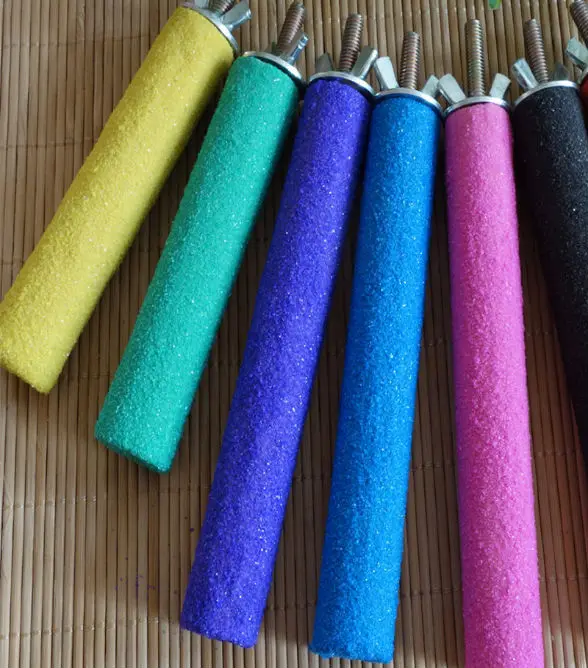 Красочный Попугай подставка лапа шлифовка Чистая Птица перчи Жевательная птица