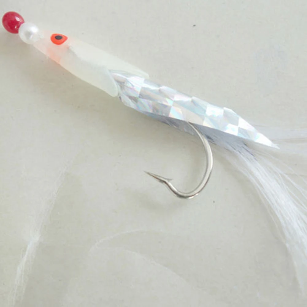 

NEW 5Pcs Mackerel Feathers Bass Cod Lure Sea Fishing Rigs Tackle Helpful Tool