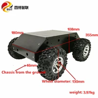 szdoit 9kg load large metal 4wd smart car chassis kit 4 drive robot platform 4pcs high torque motor 130mm wheel diy unassembled