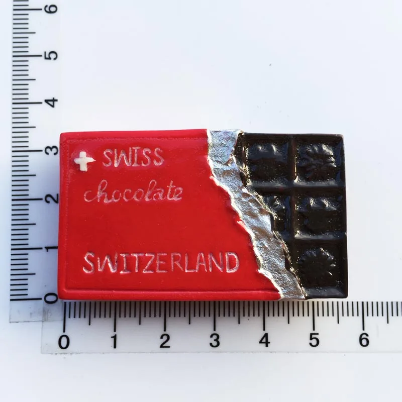 

Swiss specialty chocolate travel commemorative resin painted crafts magnetic refrigerator stickers