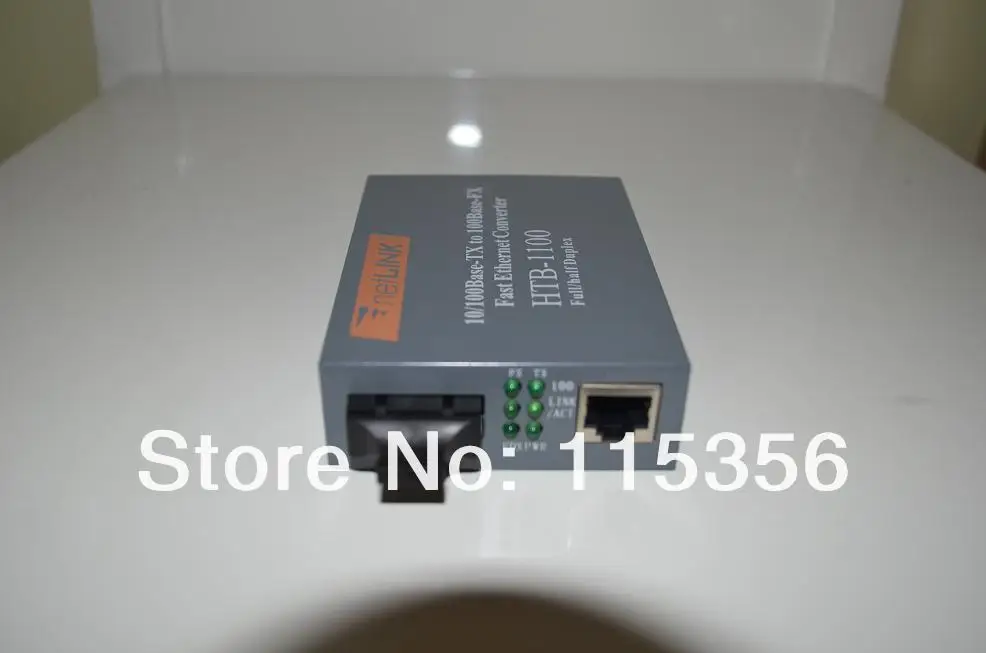 HTB1100 10/100Base TX to 100Base FX RJ45 Fast Ethernet волоконно оптический медиаконвертер дуплекс