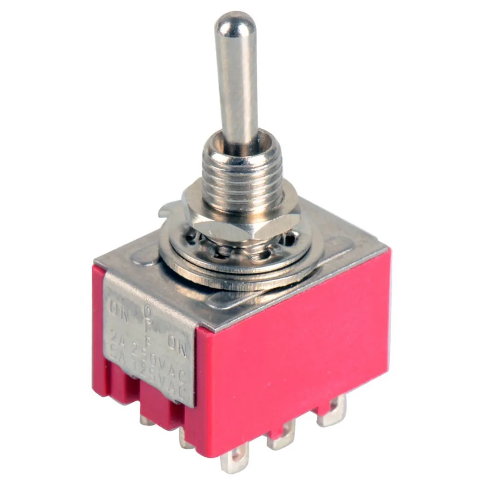 1 шт. 9-контактный разъем мини тумблер 3PDT 2 положение ВКЛ-на 2A250V/5A125VAC | Обустройство