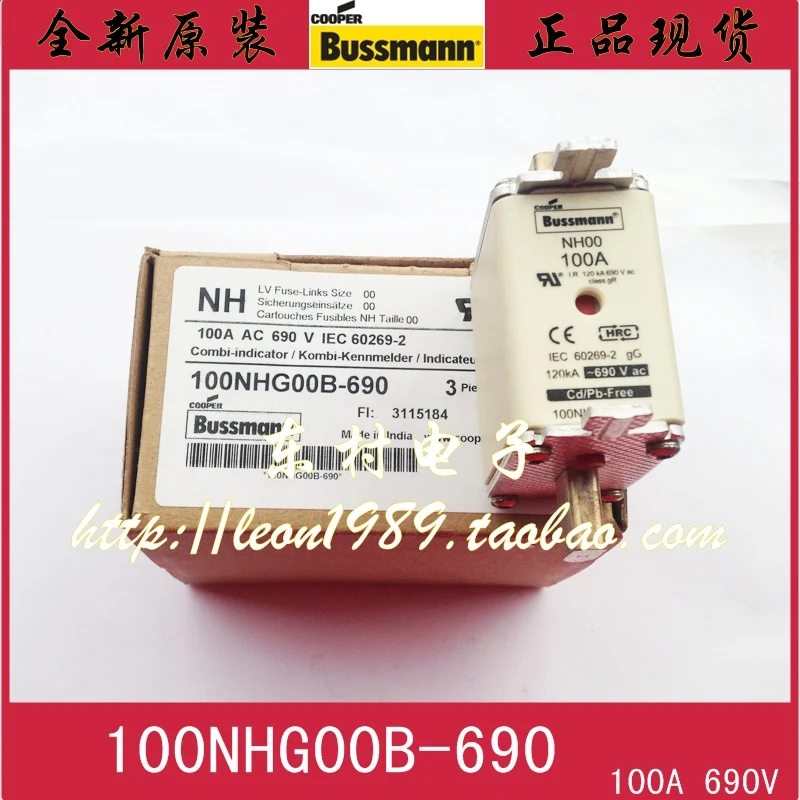 

[SA]Original Bussmann Fuses NH00 100A 100NHG00B-690 690V gL / gG fuses--5PCS/LOT