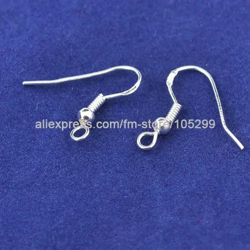 Серьги Крючки с шариками из серебра 1000 пробы 19 мм 925 шт.|silver earring hook|earring hookssterling silver
