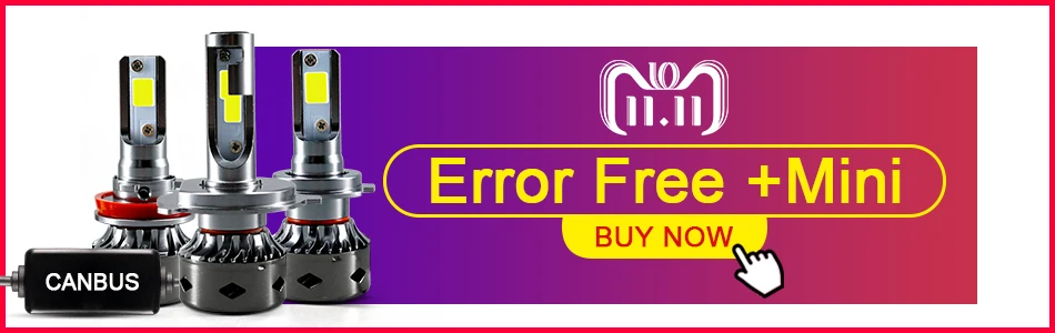Hlxg 2 шт. H4 светодиодный H7 Canbus H1 H3 H11 светодиодный H8 противотуманная фара HB4 9005 HB3 3000K 6500K 4300K 8000K автомобилей Мотоциклы Автомобильные фары 12V