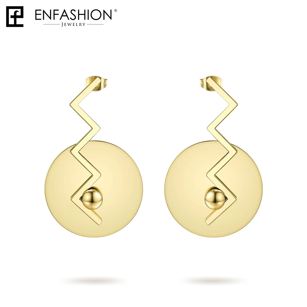 Enfashion круглые серьги для женщин, большие круглые серьги, классические модные ювелирные изделия EB181092 - Окраска металла: Yellow gold