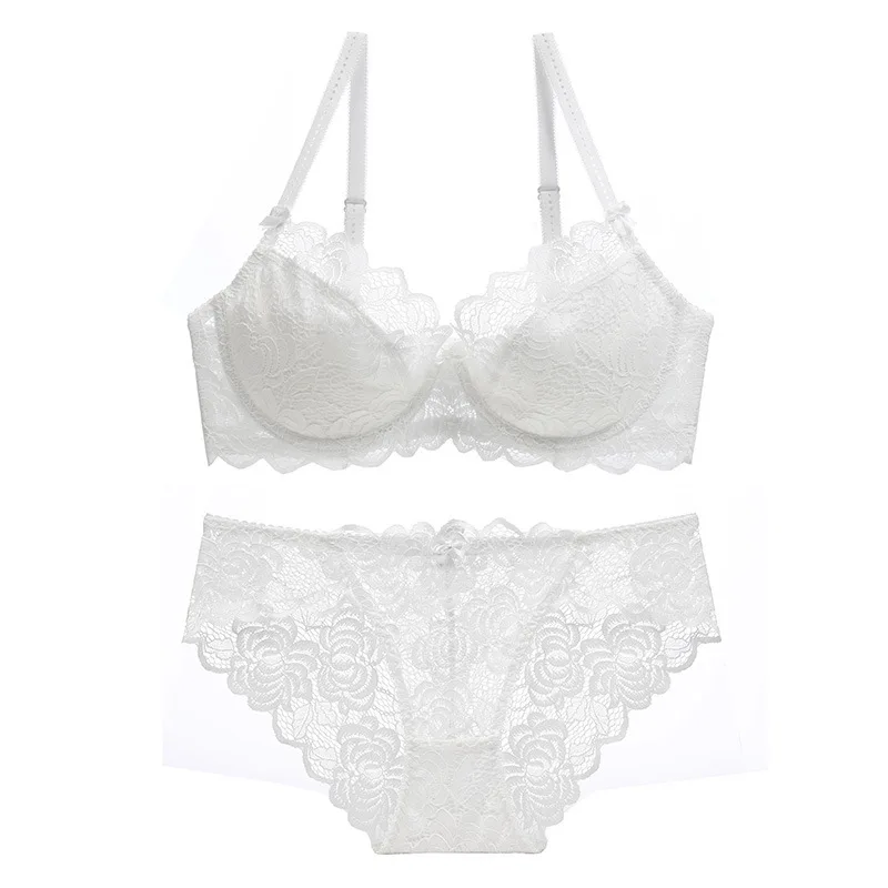 2018 New Arrival Women Underwear Sexy Lace Lady Lingerie Push-up Bra Thin Cup Plus Size Set 32-42abcd Free Shipping | Женская одежда
