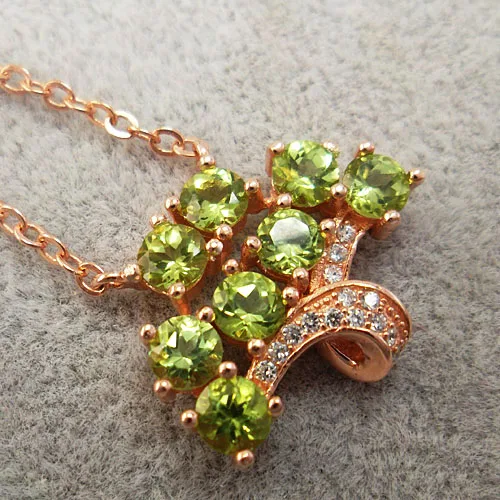 

LANZYO 100% 925 Sterling Silver peridot Pendants peridot fashion gift for women classic fine jewelry z0404150agg