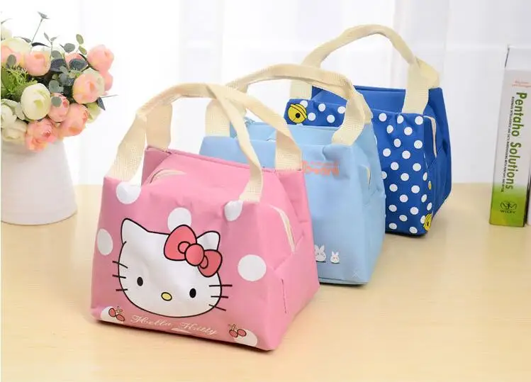 Cute Kitty Cat Cartoon Reusable Lunch Grocery Tote Bag Organizer Holder Container for Travel Picnic School Office | Дом и сад