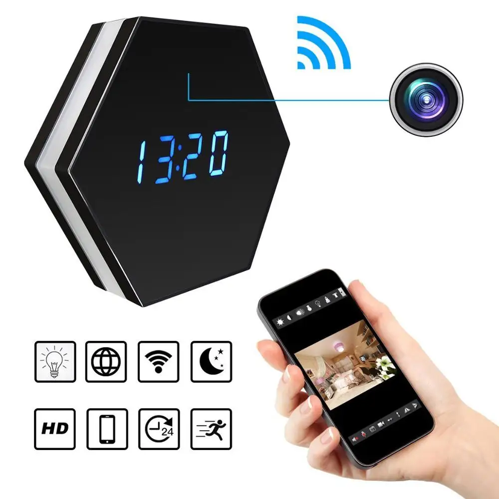 Wi fi мини камера Будильник HD 1080 P видео регистраторы Ночное Видение движения