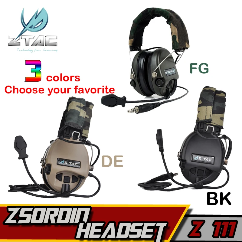 

Z-TAC Sordin Peltor Headset Softair Element Headset Active Airsoft Tatical Military ZTac Earphone Helmet Adapter IPSC Headphone