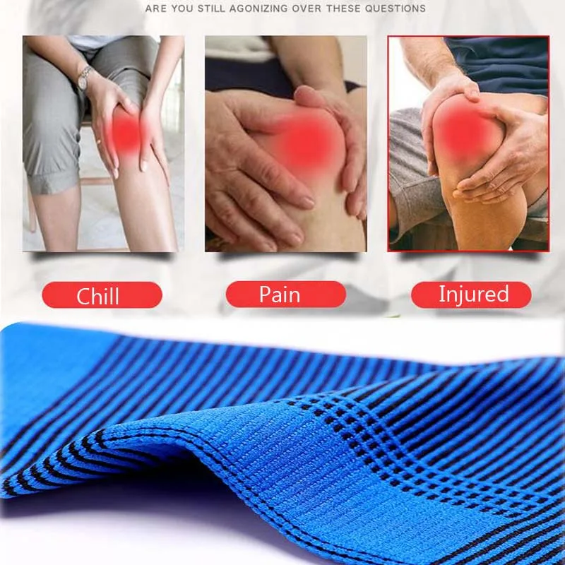 Вязаный наколенник компрессионный фиксатор и поддержка снятие боли в колене