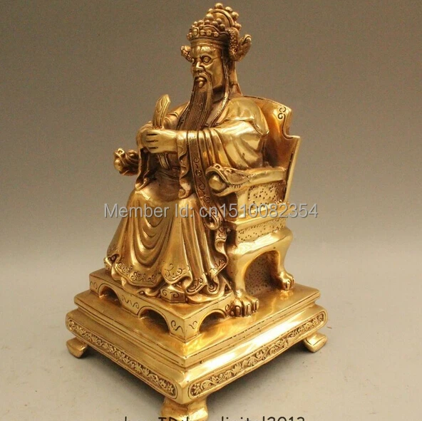8 дюймов китайская знаменитая латунная статуя сиденья Нефритовая император